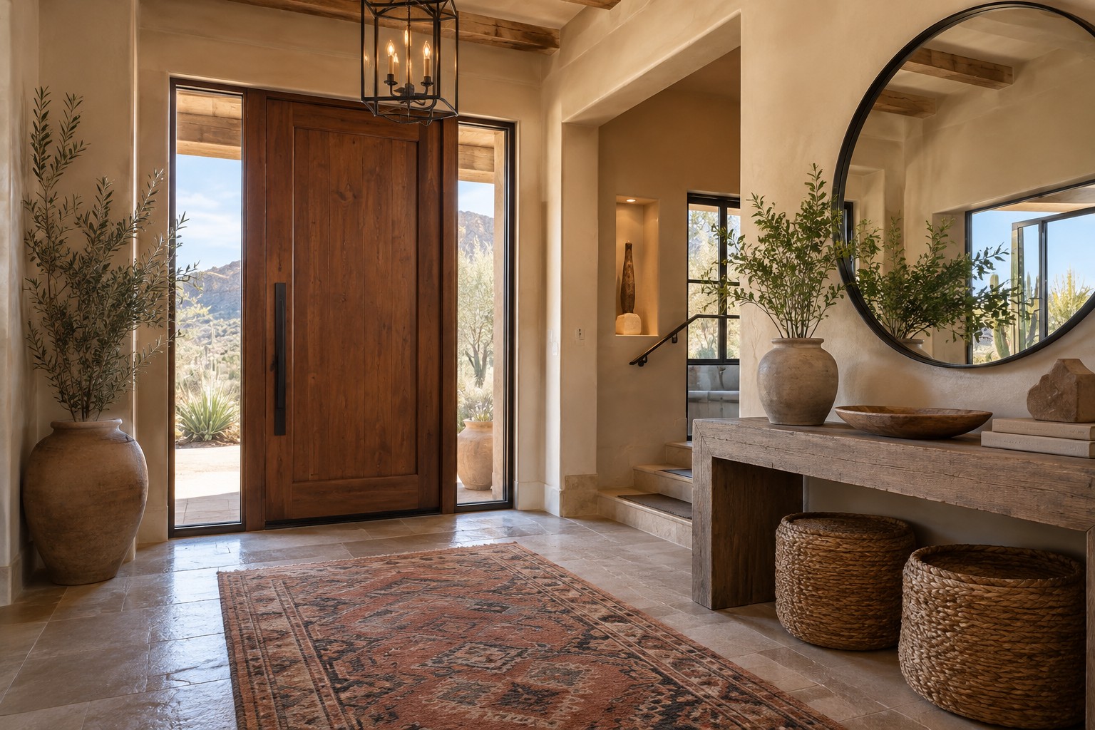 A warm Southwest home entryway interior